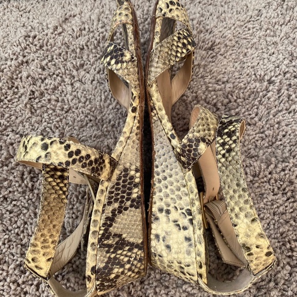 Jimmy Choo snakeskin print Connor wedge strappy sandals - Picture 7 of 9